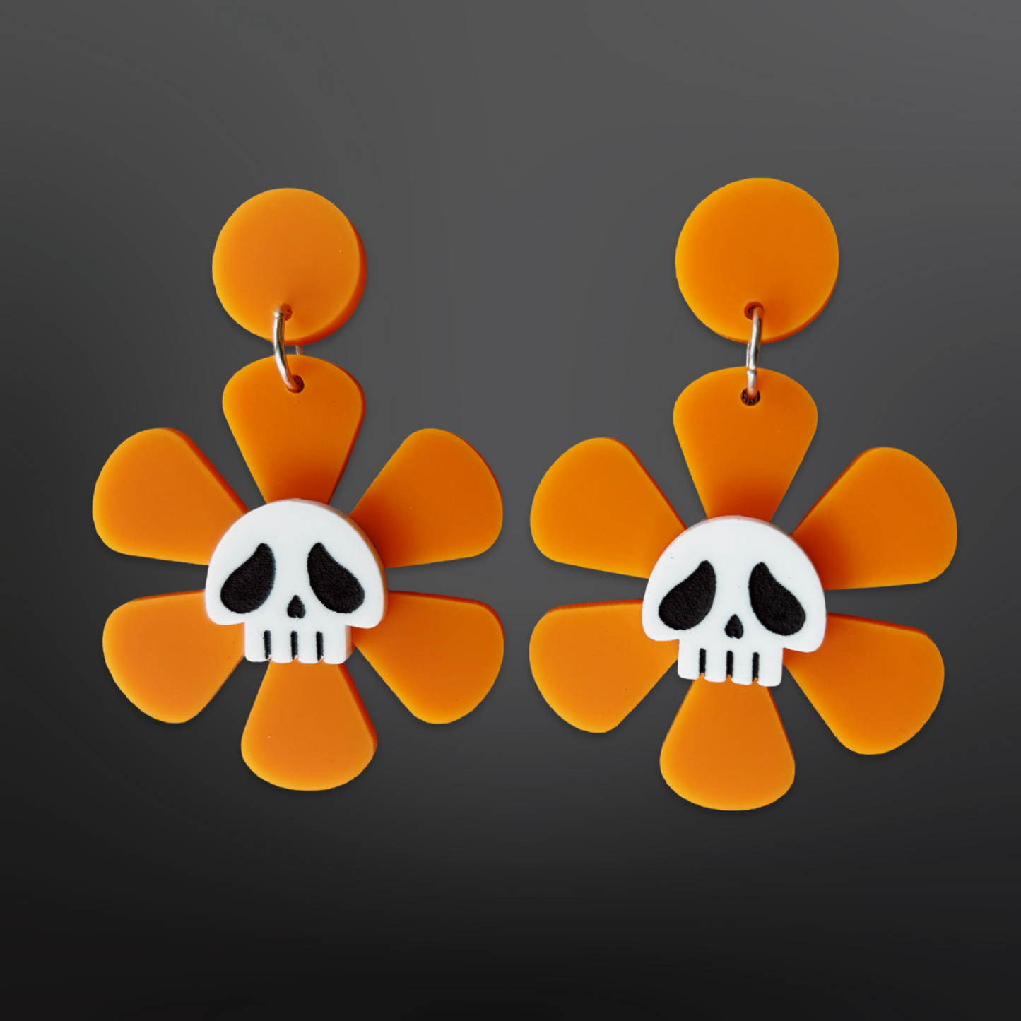 Skull Flower Earrings
