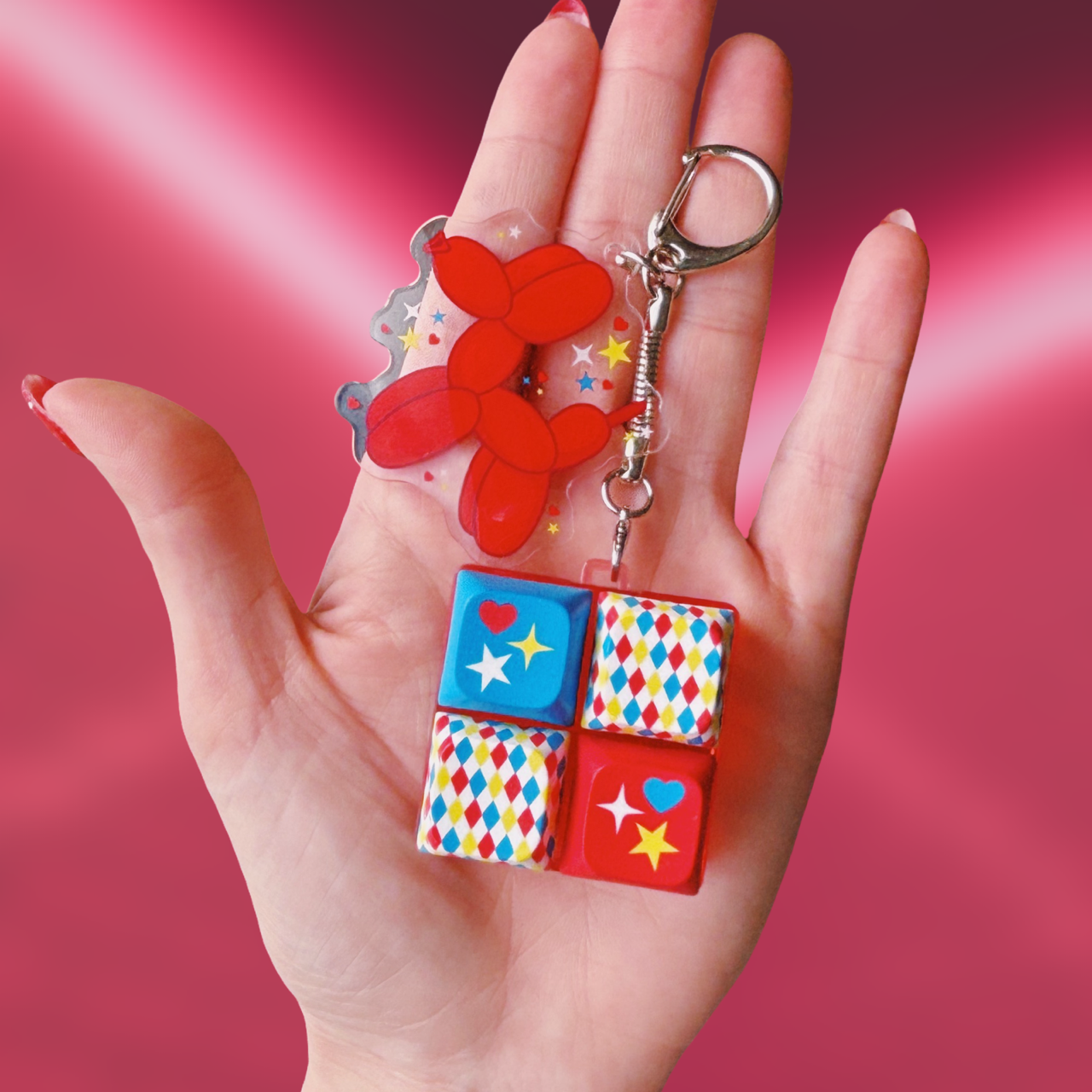 Balloon Dog Clicker Keychain