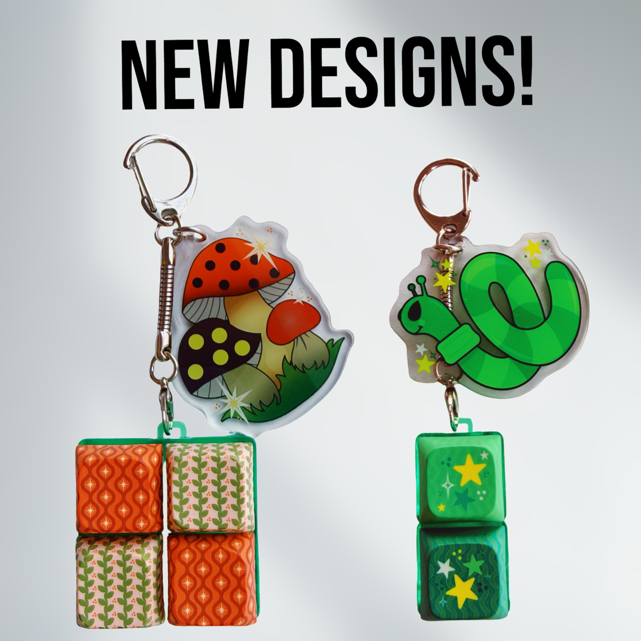 Alien Worm Keycap Keychain
