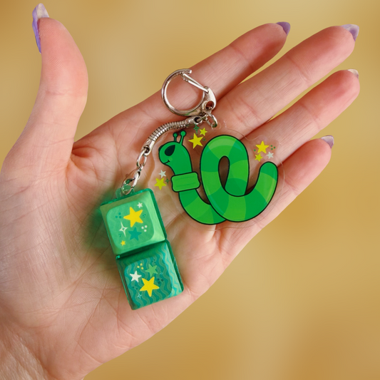 Alien Worm Keycap Keychain