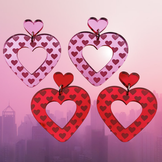Mirrored Heart Earrings