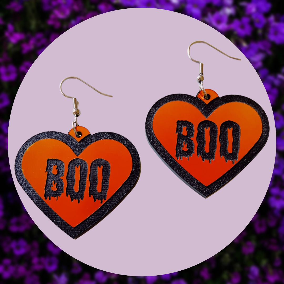Boo Heart Earrings